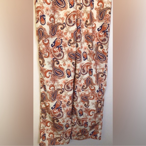 MOTF Paisley Wide Leg Pants - Cream and Orange - Picture 11 of 13